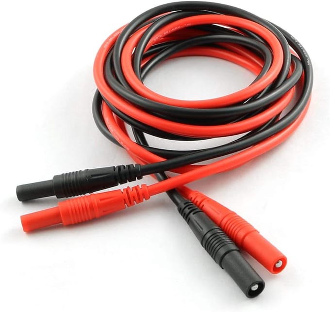 Testkabels Set - Meetkabels Adapter - Elektrisch Testen - Zuiver Koper - 4mm Banaan Plug - Rood Zwart