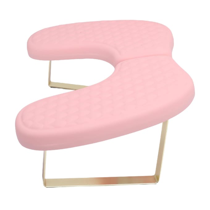 Repose-bras Manucure en Forme de U Repose-main Ergonomique en Cuir PU avec Support Téléphone pour Technicienne des Ongles white