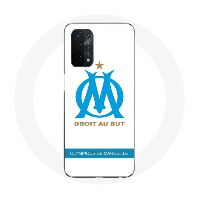 Coque - Olympique de Marseille - Oppo A54 5G - Logo - Blanc - Protection Rigide blanc