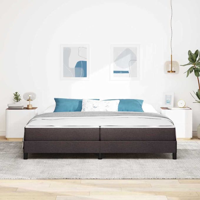 vidaXL - Boxspring - bed - Donkerbruin - 200 - x - 200 - cm - Stof