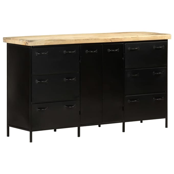 vidaXL - Dressoir - 140x38x76 - cm - ruw - mangohout