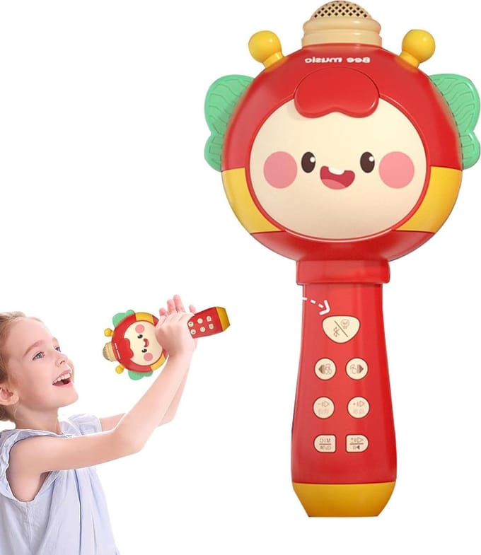 Kinder Microfoon - Karaoke Machine - Muziek Maken - 3D Surround Sound - 21 x 11 x 11 cm - Rood