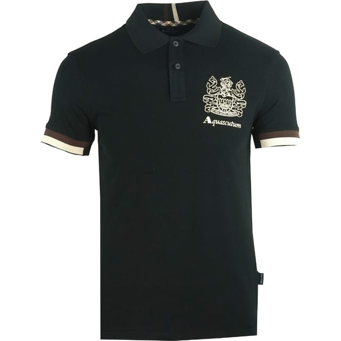 Aquascutum Aldis Crest-logo zwart poloshirt