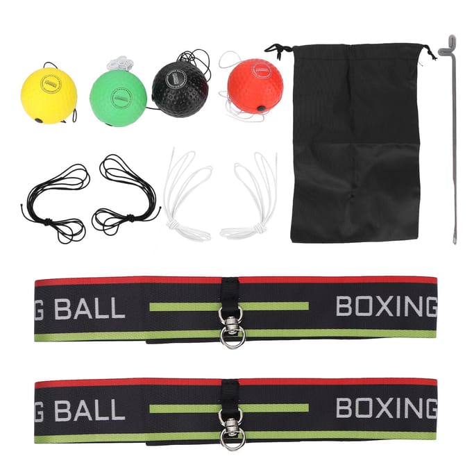 Boksen Reflexbal voor Verstelbare Hoofdband Reflexbal Set voor Hand-Oog Coördinatie Training black
