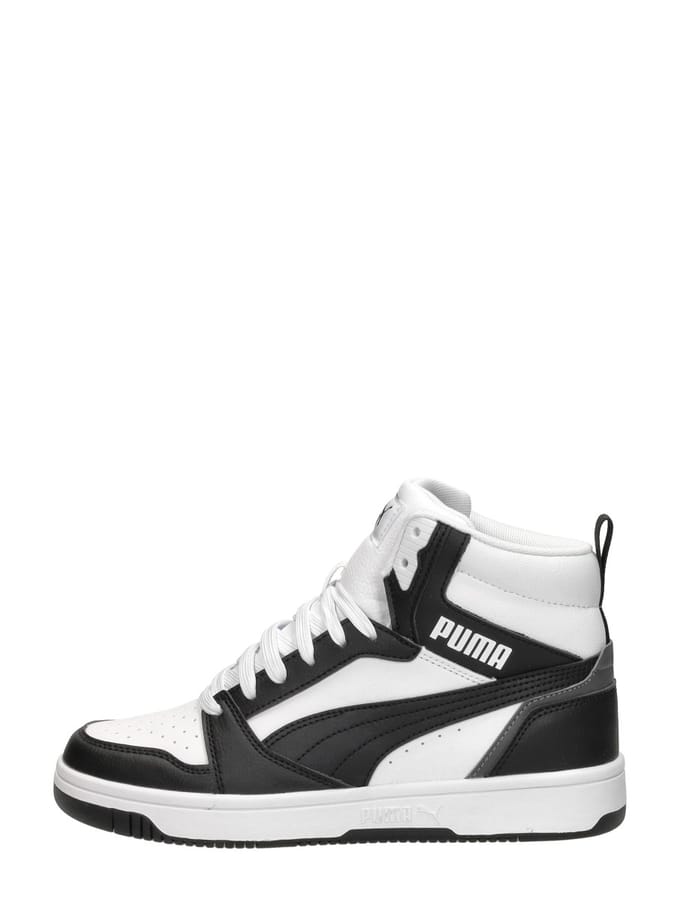 PUMA Puma Rebound V6 Mid Jr Unisex Sneakers - PUMA White-PUMA Black-Shadow Gray