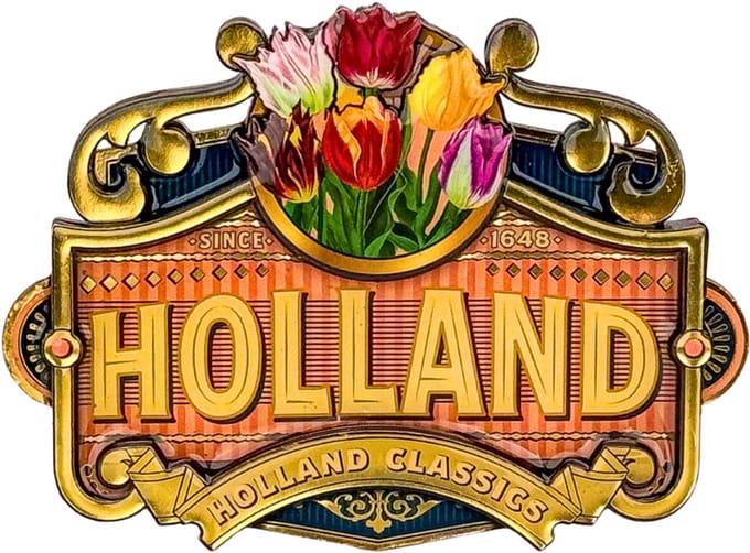 Koelkastmagneet - Magneet Holland MDF - Charleston Tulpen Roze