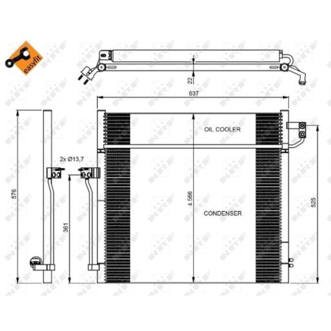 Condensor, airconditioning NRF 350080