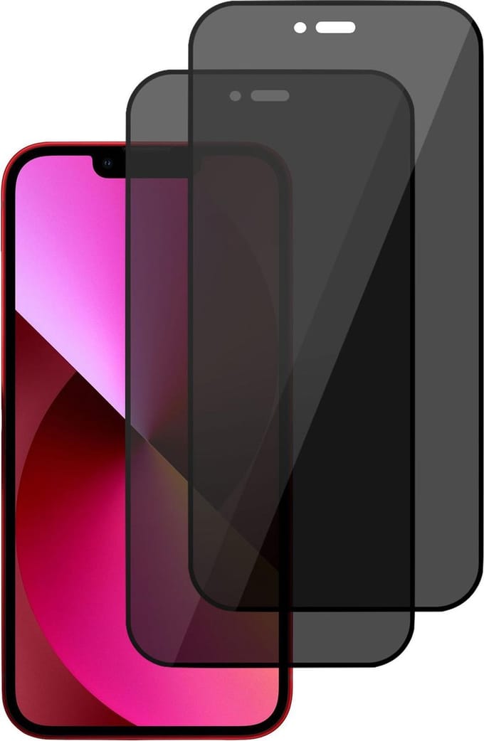 Screenprotector geschikt voor iPhone 13 Mini - Privacy - Prive Beschermglas Screen Protector - 2x