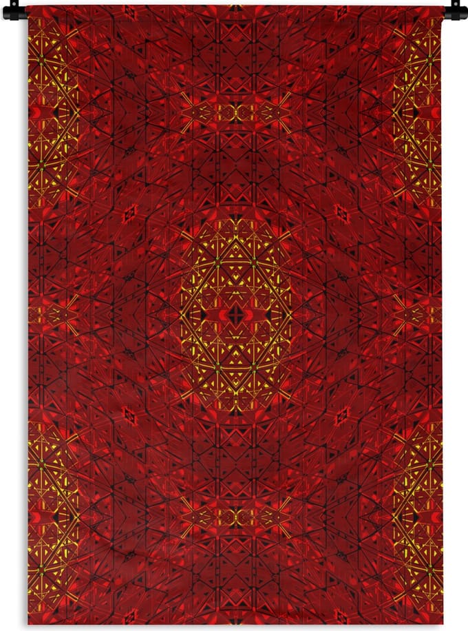 Wandkleed - Wanddoek - Patroon - Abstract - Rood - 60x90 cm - Wandtapijt