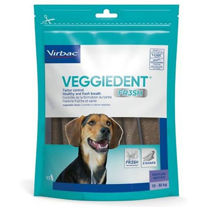 30 x 26g: M voor middelgrote (10-30kg) VEGGIEDENT Fresh hondensnacks