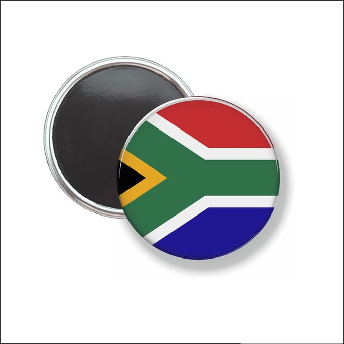 Button Met Magneet 58 MM - Vlag Zuid-Afrika - NIET VOOR KLEDING