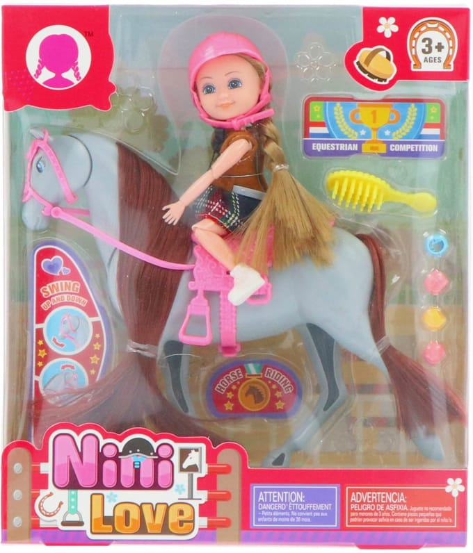 KiddyGo poppen speelset met groot paard - modepop speelgoed.