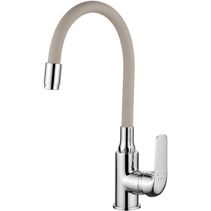 Keukenmengkraan Kuchinox Elza, staand, flexibele uitloop, beige/chroom