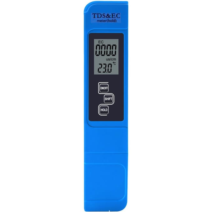 Waterkwaliteitstester 3 in 1 EC Totale opgeloste vaste stoffen Temperatuur Waterkwaliteitsmeter blauw
