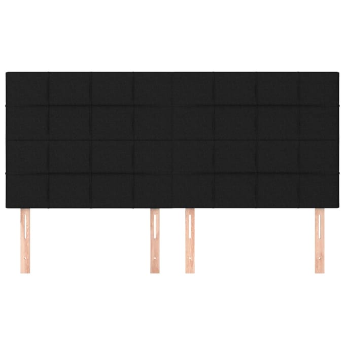 vidaXL - Hoofdbord - zwart - 200x5x118/128 - cm - stof