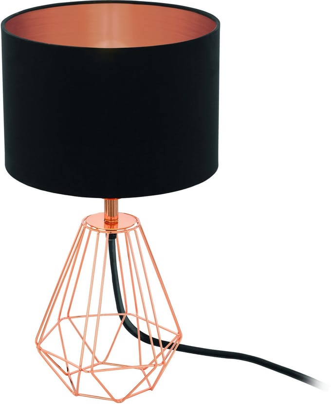 EDI light Carlton 2 Tafellamp - E14 - 30,5 cm - Koper|Zwart