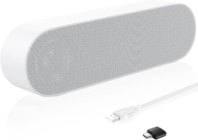 PC Luidsprekers - Computer Soundbar - Muziek Luisteren - Geïntegreerd Ontwerp - USB Aangedreven - Wit