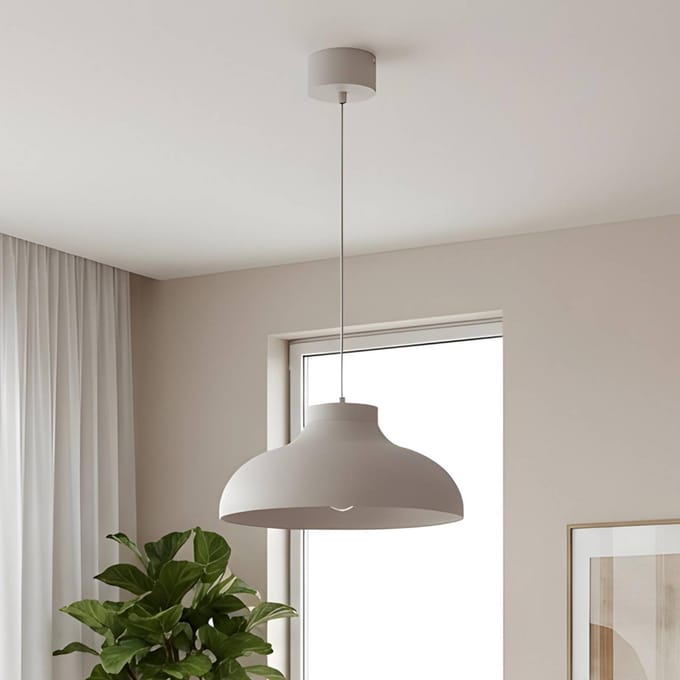 Luminex Hanglamp Basca, beige, metaal, Ø 40 cm, E27