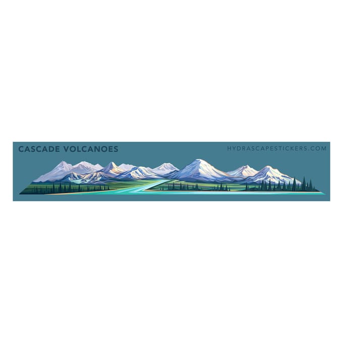 Hydrascape - Cascade Volcanoes Miniscape - Outdoor Sticker