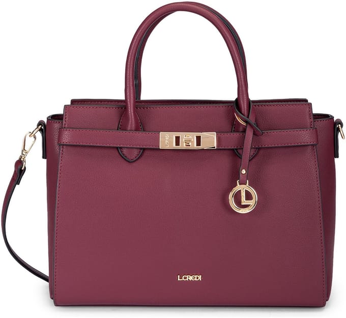 L.CREDI handtas schoudertas Konstanze Handle Bag Cherry Shade wijnrood