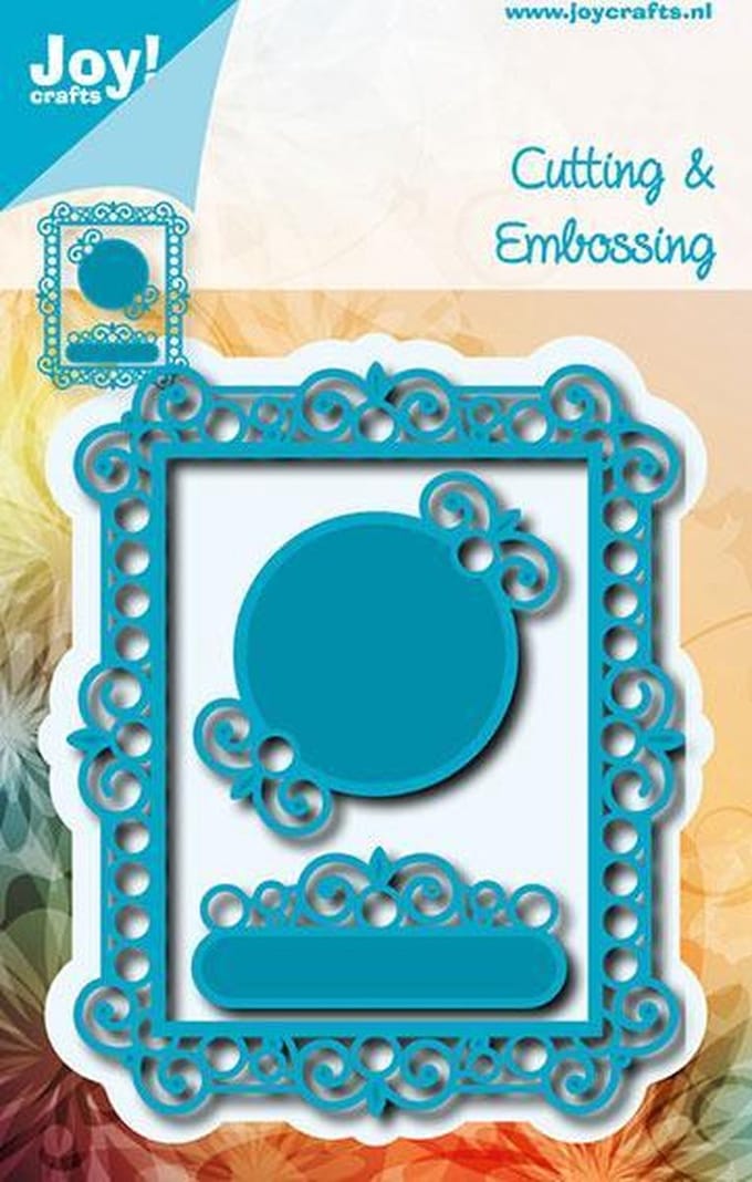 Joycrafts Snij-embosstencil -Die cut stencil - Frame Fantasy rechthoek en 2 labels 6002/0579