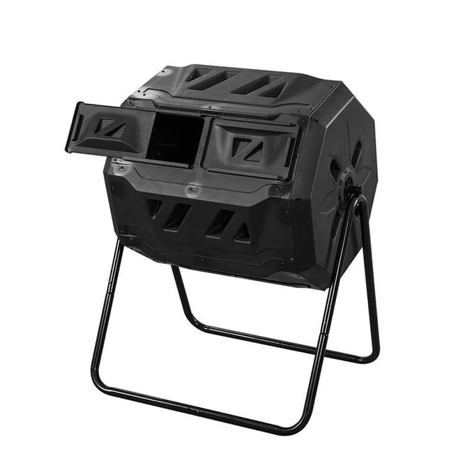 Bac à compost rotatif noir de 42 gallons pour jardin extérieur black
