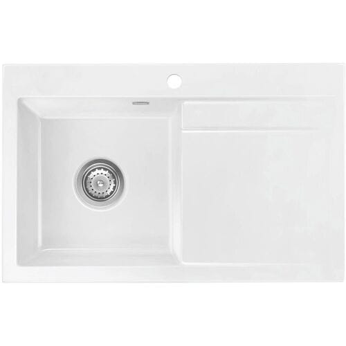 Systemceram Keradomo Stema 80 built-in sink left with manual override, incl. tap hole 505501-12