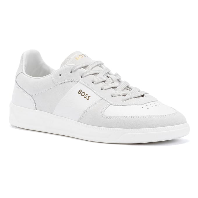 Boss Brandon Suède/Leder Heren Wit Sportschoenen