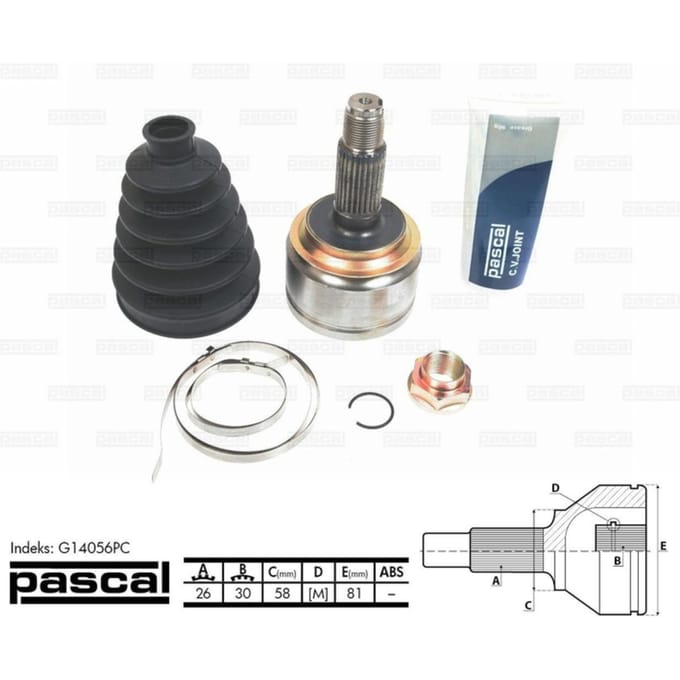 Homokineet reparatie set, aandrijfas PASCAL G14056PC