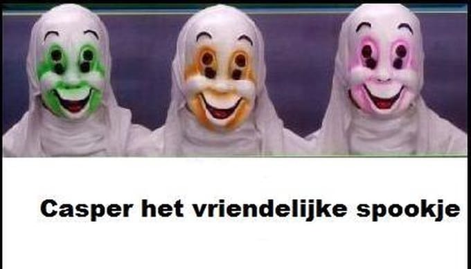 Griezel masker Casper het spookje roze