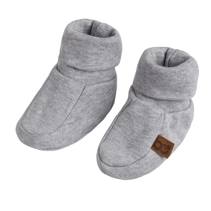 Baby's Only Slofjes Melange - Grijs - 3-6 mnd - 100% ecologisch katoen - GOTS