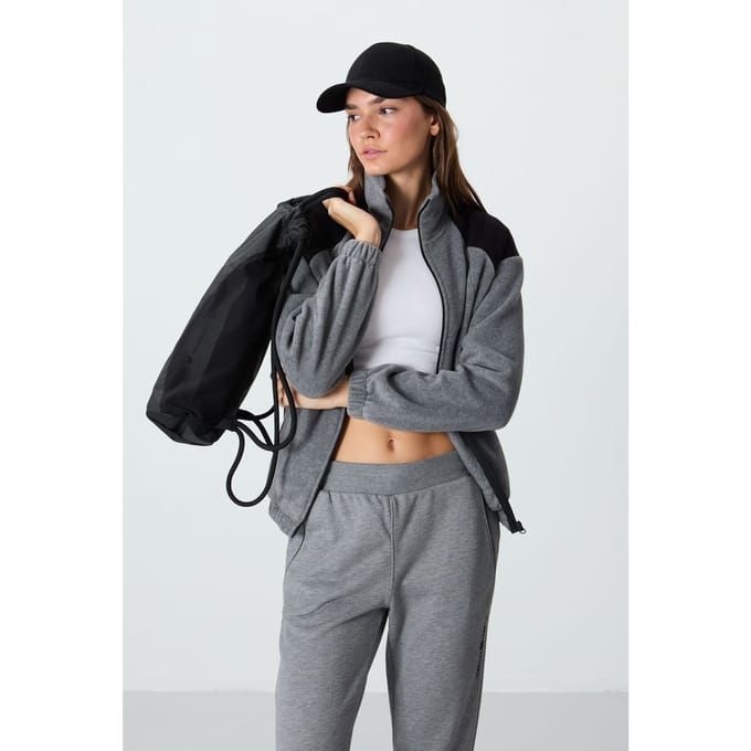 Overgedimensioneerde Kleurblok Halve Rits Sweatshirt