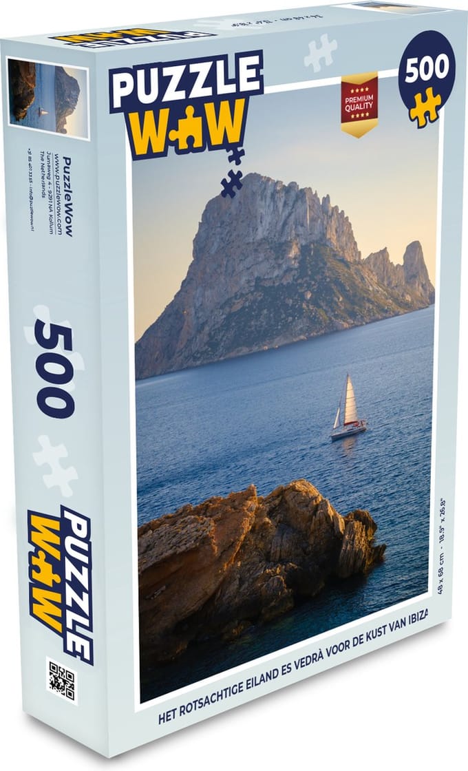 Puzzel Het rotsachtige eiland Es Vedrà voor de kust van Ibiza - Legpuzzel - Puzzel 500 stukjes
