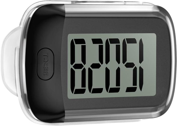 3D Stappenteller - Mini Pedometer - Dagelijkse Activiteit - Groot Digitaal Display - 65mm - Zwart