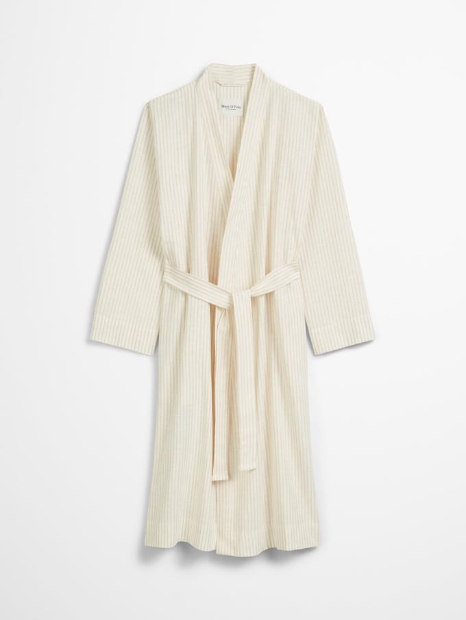 Marc O'Polo Classic Fine Stripe Kimono Dark Sand - S