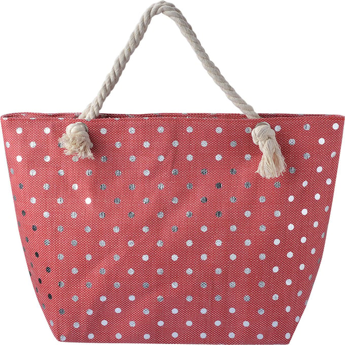 Juleeze Strandtas 56x37 cm Rood Polyester Stippen Handtas Dames