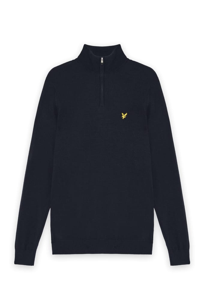 Lyle & Scott Golf Quarter Zip Merino Jumper Dark Navy Größe: XL | Pullover Outlet | Herren | Blau