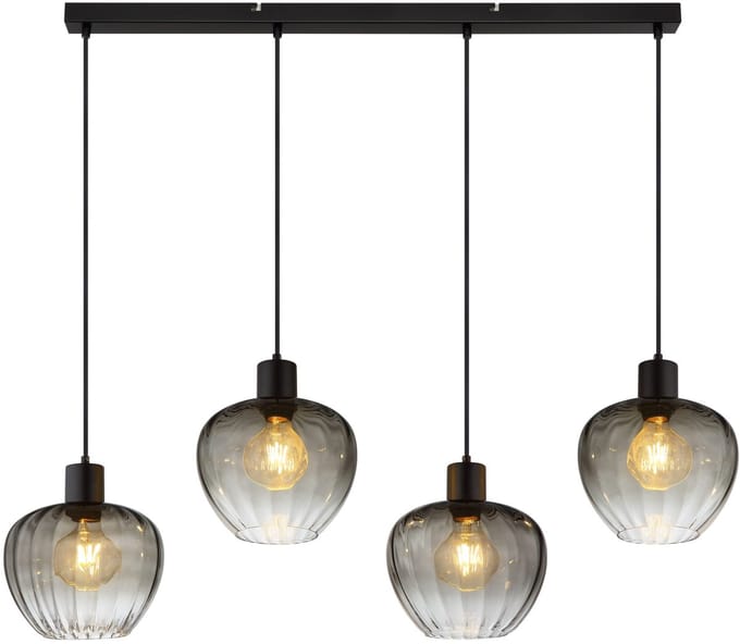 Globo - hanglamp - TOY - zwart - glas - grote eettafellamp - E27 - 30140408