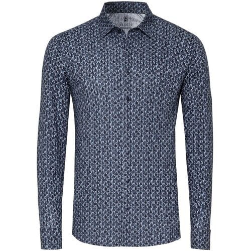 Desoto Overhemd Fantasy Multi Bubbles Pattern Navy / male