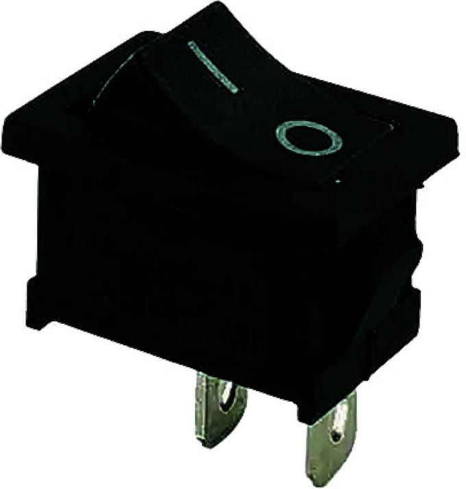 wipschakelaar langwerpig 19x13 mm aan/uit 12V/16A 2tab onverlicht in blister