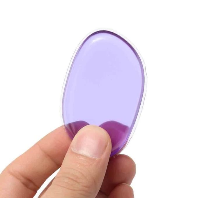 Poederkwast Puff Transparante Siliconen Gel voor Cosmetisch Hulpmiddel PAARS