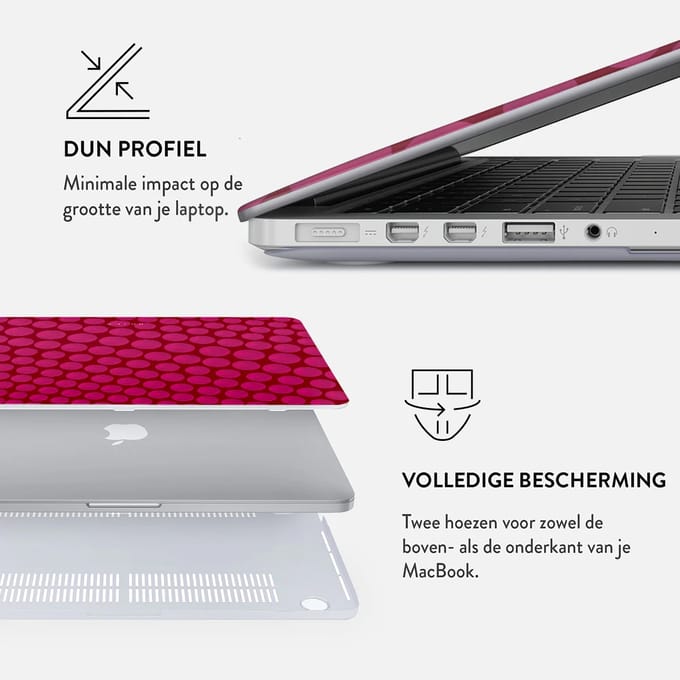 Burga Hardshell Cover voor de Apple MacBook Pro 16 inch (2021 / 2023 M3 / 2024 M4 / 2026 M5) - Reset Button