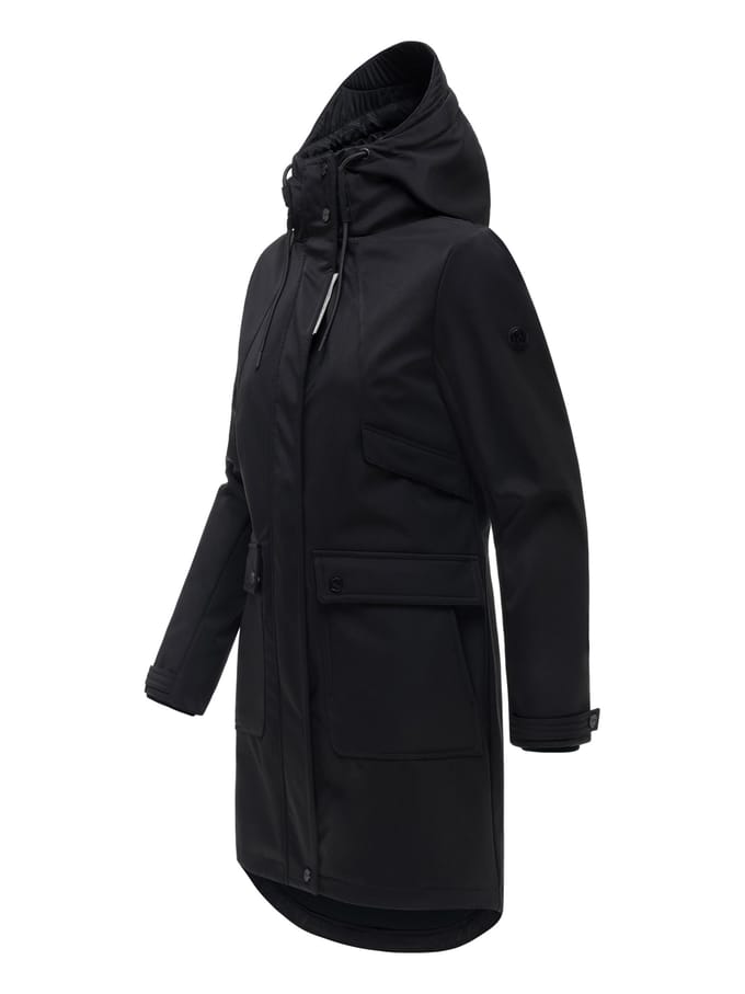 Navahoo dames softshell tussenjas Morgennebel met capuchon