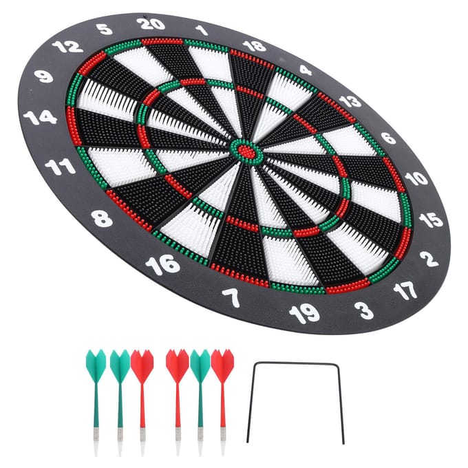 16,5 inch veilig dartbord met 6 darts, herbruikbaar voor vrijetijdsbesteding, feestjes, barspellen black