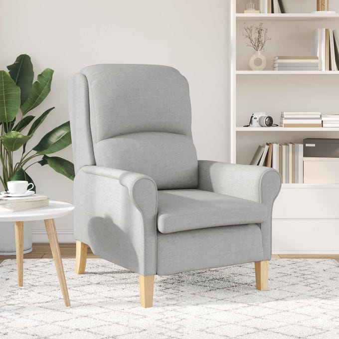 vidaXL - Fauteuil - Wolken - grijs - Stof