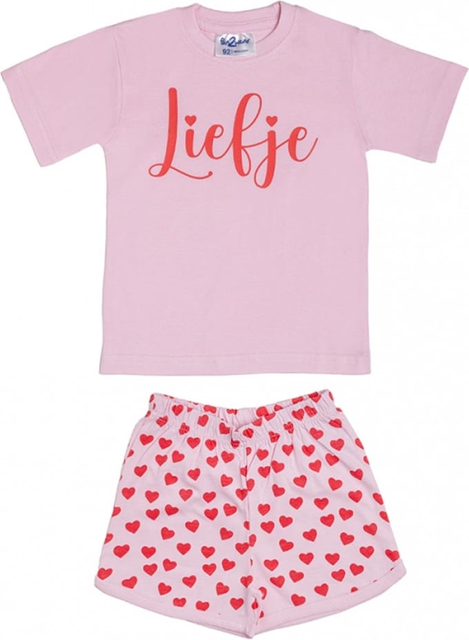 Fun2wear - Liefje - Shortama - roze - maat 92