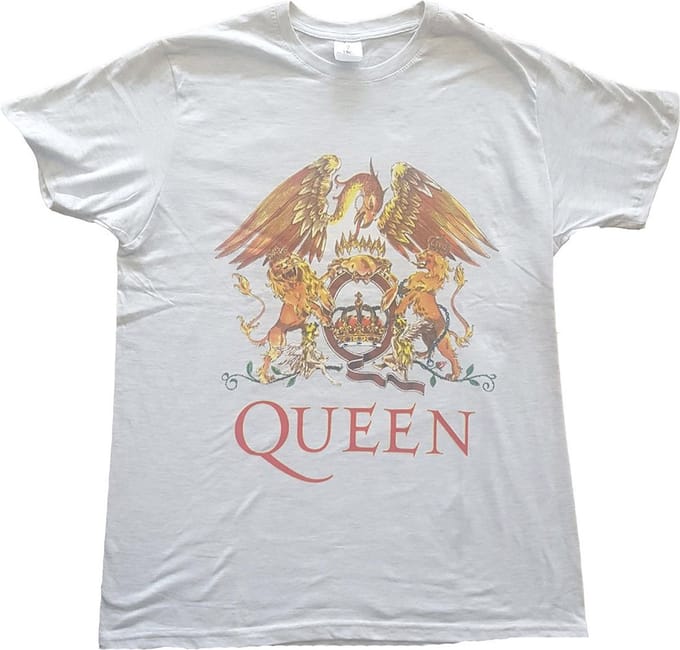 Queen - Classic Crest Heren T-shirt - S - Wit