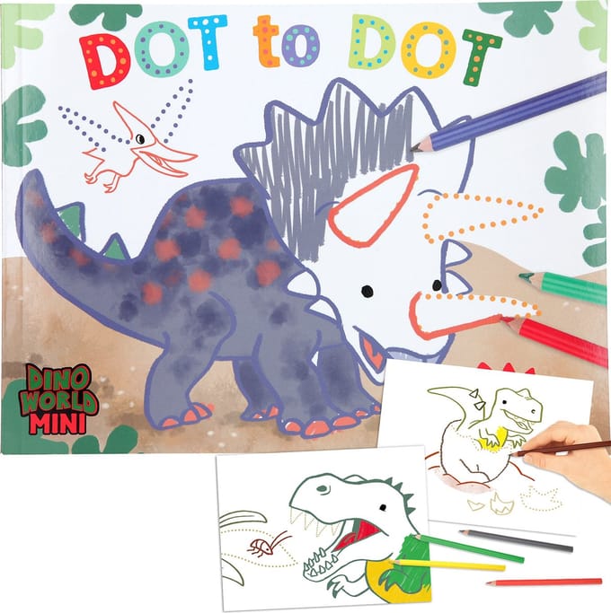 Dino World stip naar stip kleurboek MINI DINO Kleurboeken