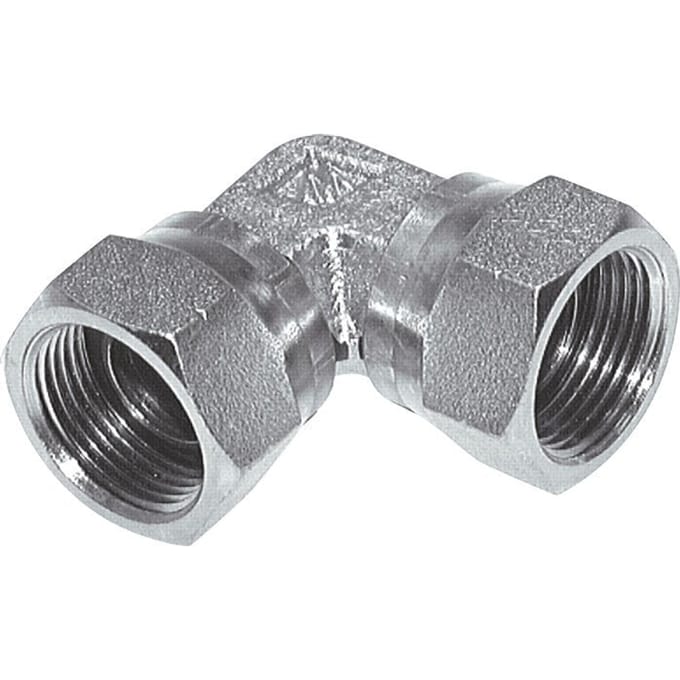 90° L-Koppeling G2'' Binnendraad Hoge Druk Staal 60° Conus 75bar Hydrauliek - F2F52
