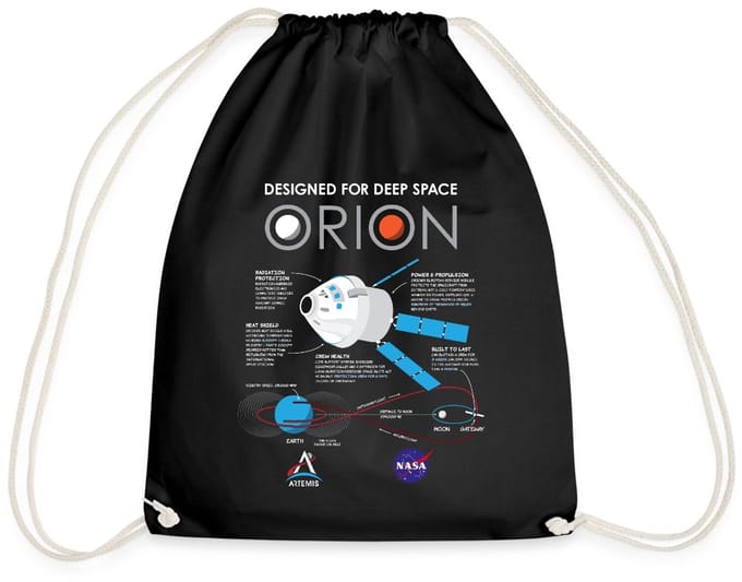 NASA Ontwerpkenmerken van het Orion-ruimtevaartuig Gymtas
